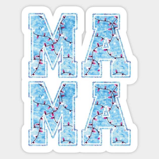 Mama Christmas Light Sticker by DigitalCreativeArt